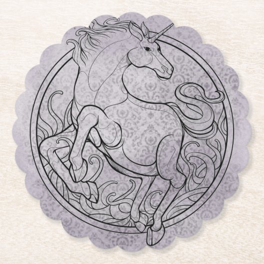 Unicorn Onderzetter grijs mengsel (Voorkant)