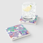 Unicorn Onderzetters marmer Stone (Zijkant)