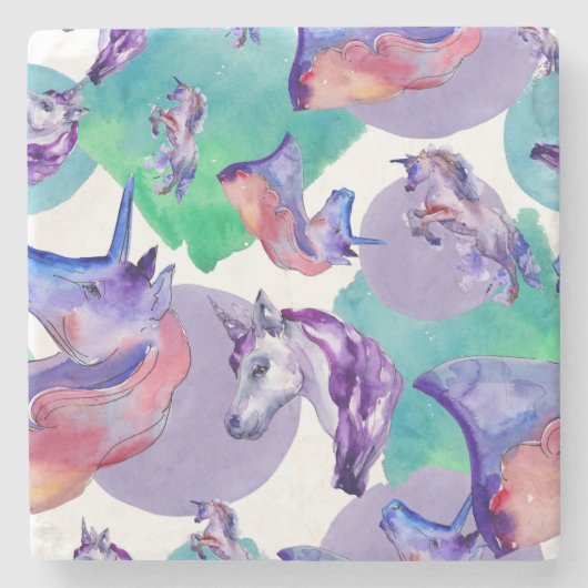 Unicorn Onderzetters marmer Stone (Voorkant)