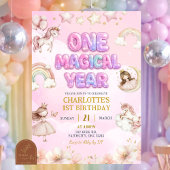 Unicorn One Magical year First Birthday Kaart