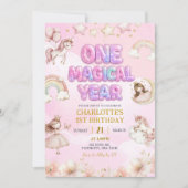 Unicorn One Magical year First Birthday Kaart (Voorkant)