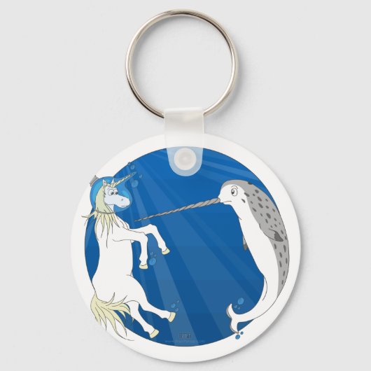 Unicorn ontmoet Narwhal Sleutelhanger (Voorkant)