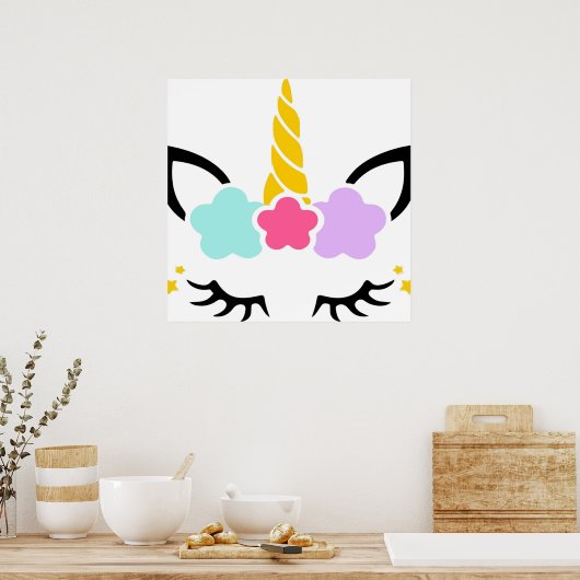 Unicorn oogwanden poster (Keuken)