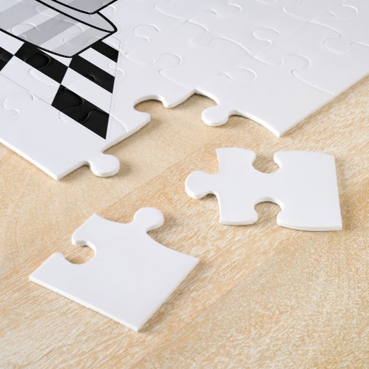 Unicorn op Chess als Chess-stukje Knight Legpuzzel (Zijkant)