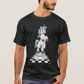 Unicorn op Chess als Chess-stukje Knight T-shirt (Voorkant)