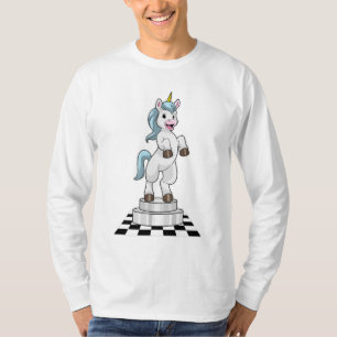 Unicorn op Chess als Chess-stukje Knight T-shirt