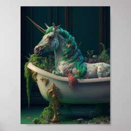 Unicorn op de buis, vol Planten Poster