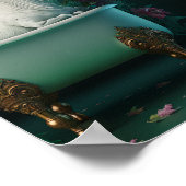 Unicorn op de Tub Poster (Hoek)