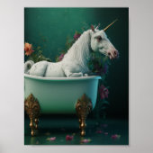 Unicorn op de Tub Poster (Voorkant)