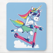 Unicorn op een scooter muismat (Voorkant)