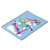 Unicorn op een scooter notitieboek (Linkerzijde)