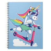 Unicorn op een scooter notitieboek (Voorkant)