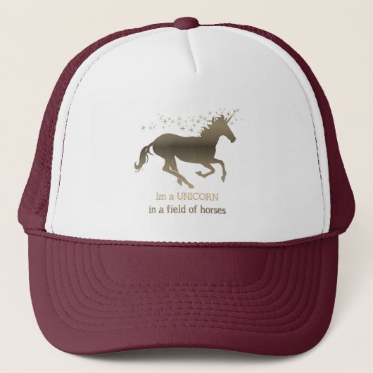 Unicorn op het gebied van paarden Funny Quote Geze Trucker Pet (Voorkant)