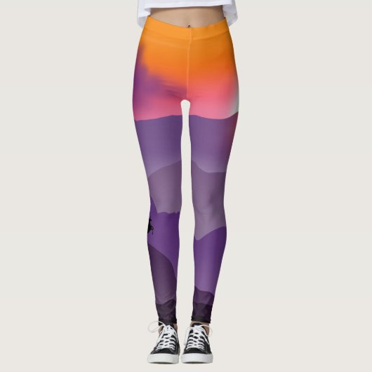 Unicorn op Mountain Range Leggings (Voorkant)