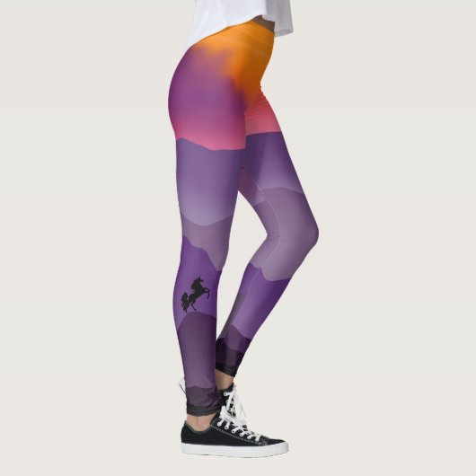 Unicorn op Mountain Range Leggings (Rechts)