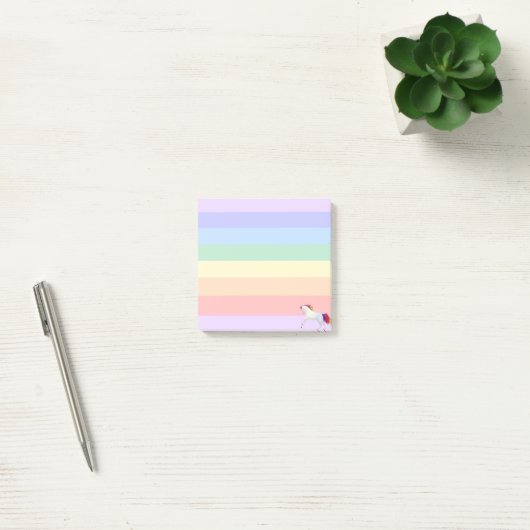 Unicorn op pasteelregenboogstrips post-it® notes (Kantoor)