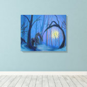 Unicorn op Premium Canvas Afdruk (Insitu (Houten vloer))