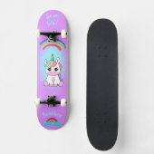 Unicorn op skateboard met persoonlijke onderschrif (Voorkant)