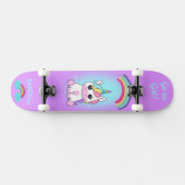 Unicorn op skateboard met persoonlijke onderschrif (Horizontaal)