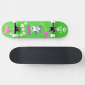Unicorn op skateboard met persoonlijke onderschrif (Horizontaal)