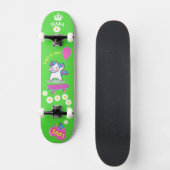 Unicorn op skateboard met persoonlijke onderschrif (Voorkant)