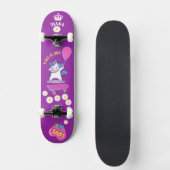 Unicorn op skateboard met persoonlijke onderschrif (Voorkant)