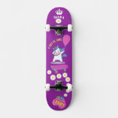 Unicorn op skateboard met persoonlijke onderschrif (Voorkant)