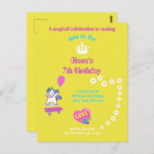 Unicorn op skateboard met persoonlijke onderschrif briefkaart (Voorkant / Achterkant)