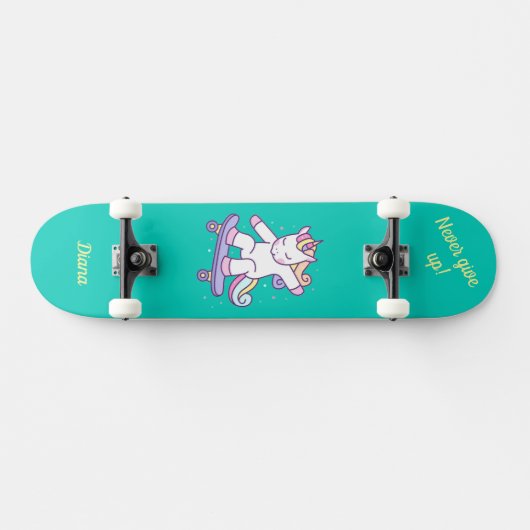 Unicorn op skateboard voor kinderen (Horizontaal)