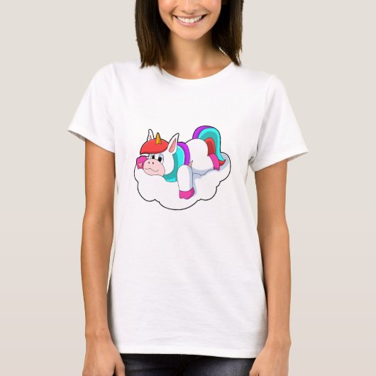 Unicorn op wolken t-shirt (Voorkant)