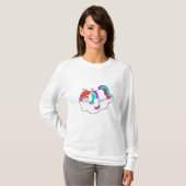 Unicorn op wolken t-shirt (Voorkant volledig)
