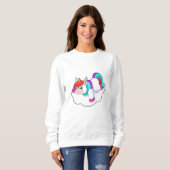 Unicorn op wolken trui (Voorkant volledig)