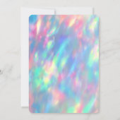 Unicorn, Opal, Holografisch Baby shower Kaart (Achterkant)