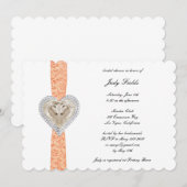 Unicorn Oranje Lace Bridal Shower Kaart (Voorkant / Achterkant)