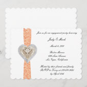 Unicorn Oranje Lace Engagement Party Kaart (Voorkant / Achterkant)