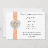 Unicorn Oranje Lace Engagement Party Kaart (Voorkant)