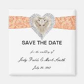 Unicorn Oranje Lace sparen de Datum Magnet (Voorkant)