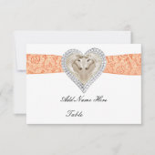 Unicorn Oranje Lace Table Place Card Kaart (Voorkant)