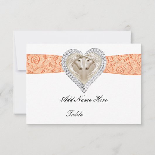 Unicorn Oranje Lace Table Place Card Kaart (Voorkant)