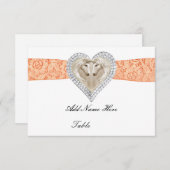 Unicorn Oranje Lace Table Place Card Kaart (Voorkant / Achterkant)