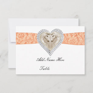 Unicorn Oranje Lace Table Place Card Kaart