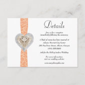 Unicorn Oranje Lace Wedding Details Informatiekaartje (Voorkant)