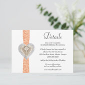 Unicorn Oranje Lace Wedding Details Informatiekaartje (Staand voorkant)