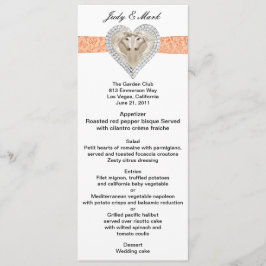 Unicorn Oranje Lace Wedding Menu Kaart