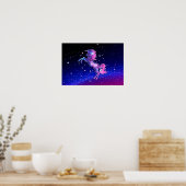 Unicorn outer space galaxy universe stars poster (Keuken)