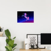 Unicorn outer space galaxy universe stars poster (Thuiskantoor)