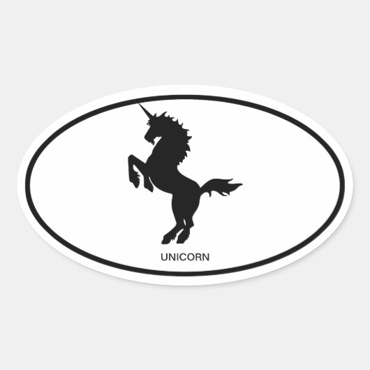 Unicorn Ovale Sticker (Voorkant)