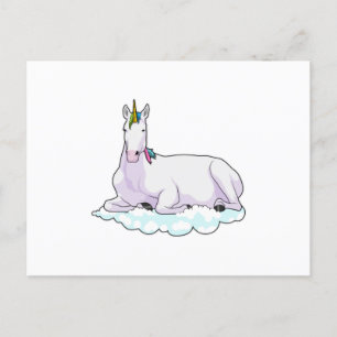 Unicorn over cloud briefkaart