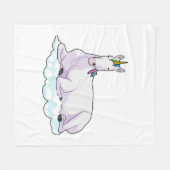 Unicorn over cloud fleece deken (Voorkant (Horizontaal))