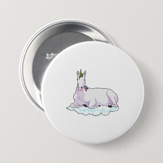 Unicorn over cloud ronde button 7,6 cm (Voorkant /achterkant)